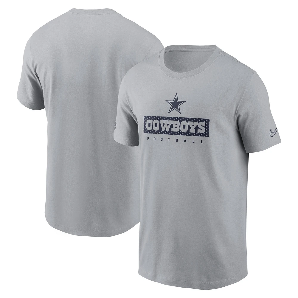 T-shirt Nike gris Dallas Cowboys Sideline Performance pour homme