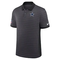 Men's Nike Gray Dallas Cowboys Sideline Victory Stripe Performance Polo