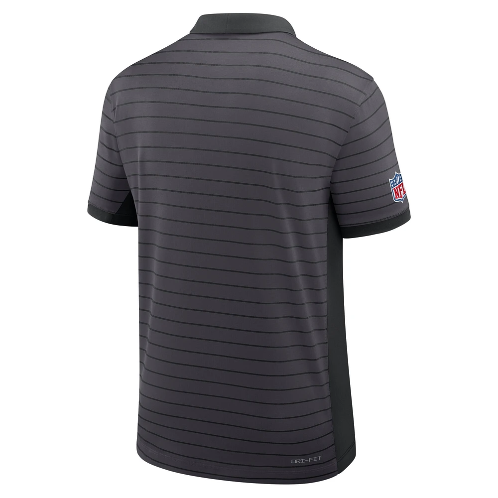 Men's Nike Gray Dallas Cowboys Sideline Victory Stripe Performance Polo