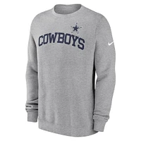 Men's Nike Heather Gray Dallas Cowboys Club Pullover Sweatshirt