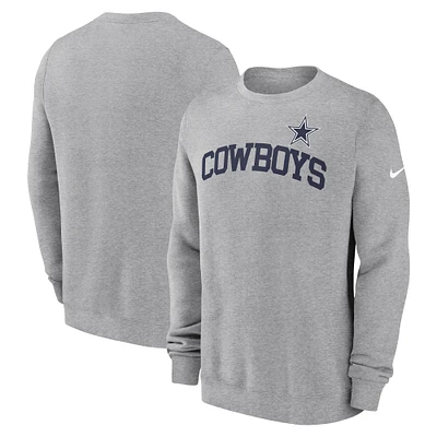 Sweat-shirt à capuche Nike gris chiné Dallas Cowboys Club pour homme