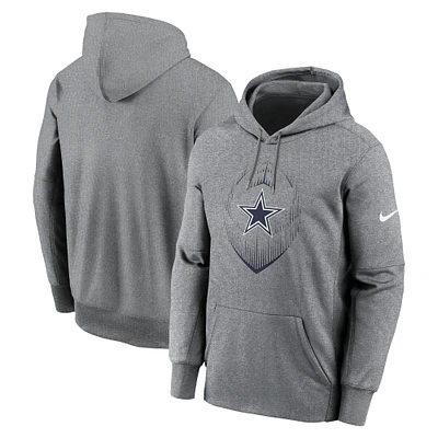 Men's Nike Heather Gray Dallas Cowboys Icon Performance Pullover Hoodie