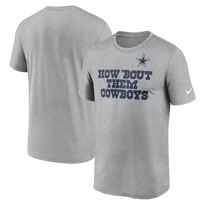 T-shirt Nike Local Them gris foncé chiné pour homme des Cowboys de Dallas