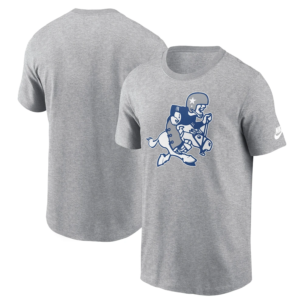 T-shirt Nike rétro Joe Essential gris chiné pour homme des Cowboys de Dallas