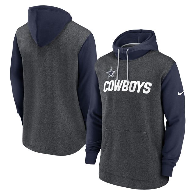 Chandail à capuchon Legacy Fan Gear des Dallas Cowboys Nike pour homme, anthracite chiné/bleu marine