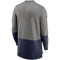 Men's Nike Heathered Gray/Navy Dallas Cowboys Sideline Player Performance Long Sleeve T-Shirt