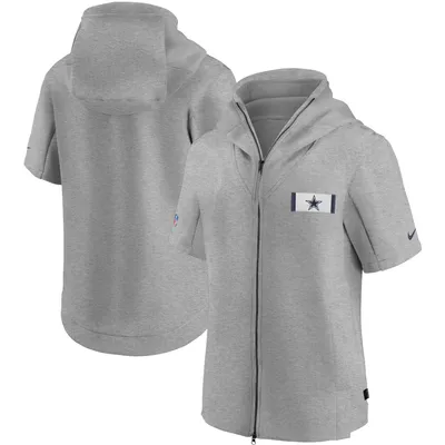 Dallas Cowboys Sideline Nike Men's Dri-Fit NFL Long-Sleeve Hooded Top in Grey, Size: Small | 00MO01V7RD-BVK