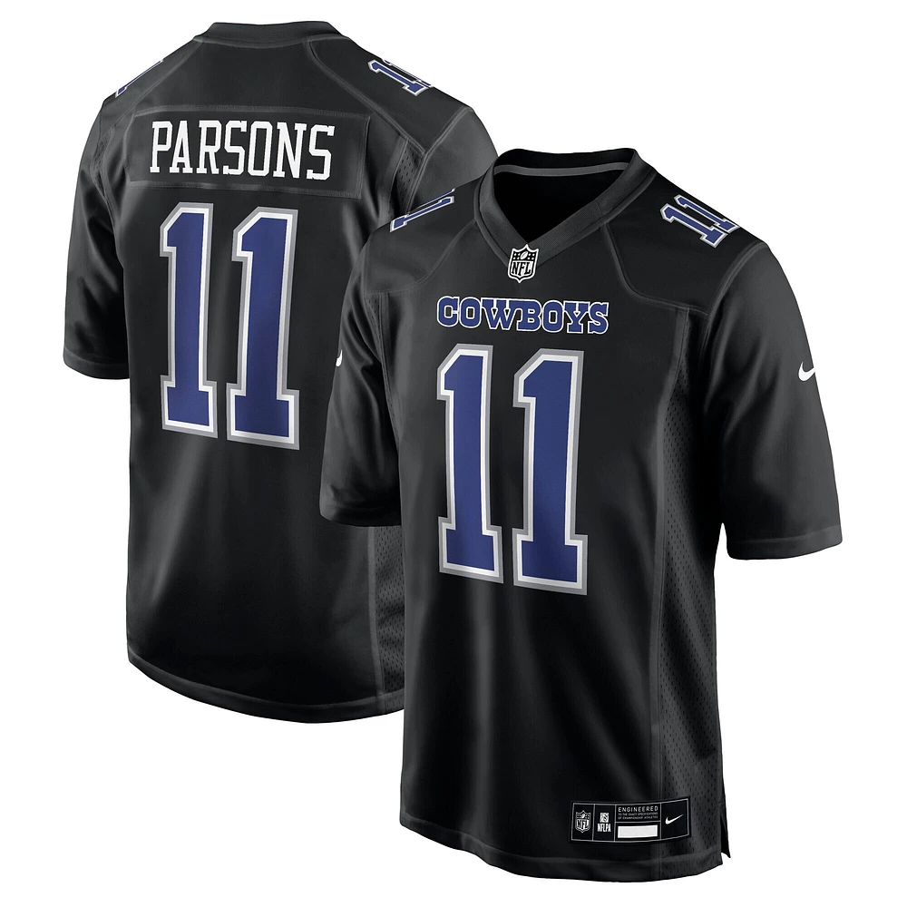 Maillot de jeu tendance Nike Micah Parsons pour homme, noir carbone, Dallas Cowboys