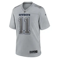 maillot Nike Micah Parsons pour hommes, gris, Dallas Cowboys Atmosphere Fashion Game,