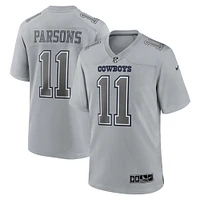 maillot Nike Micah Parsons pour hommes, gris, Dallas Cowboys Atmosphere Fashion Game,