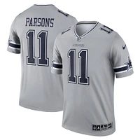 Maillot de joueur Nike Micah Parsons pour homme, gris, Dallas Cowboys, légende inversée