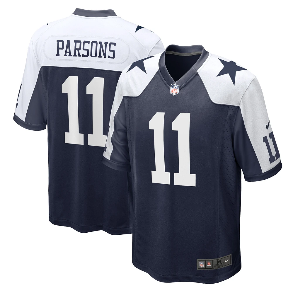 Maillot de match alternatif Nike Micah Parsons pour hommes des Dallas Cowboys bleu marine