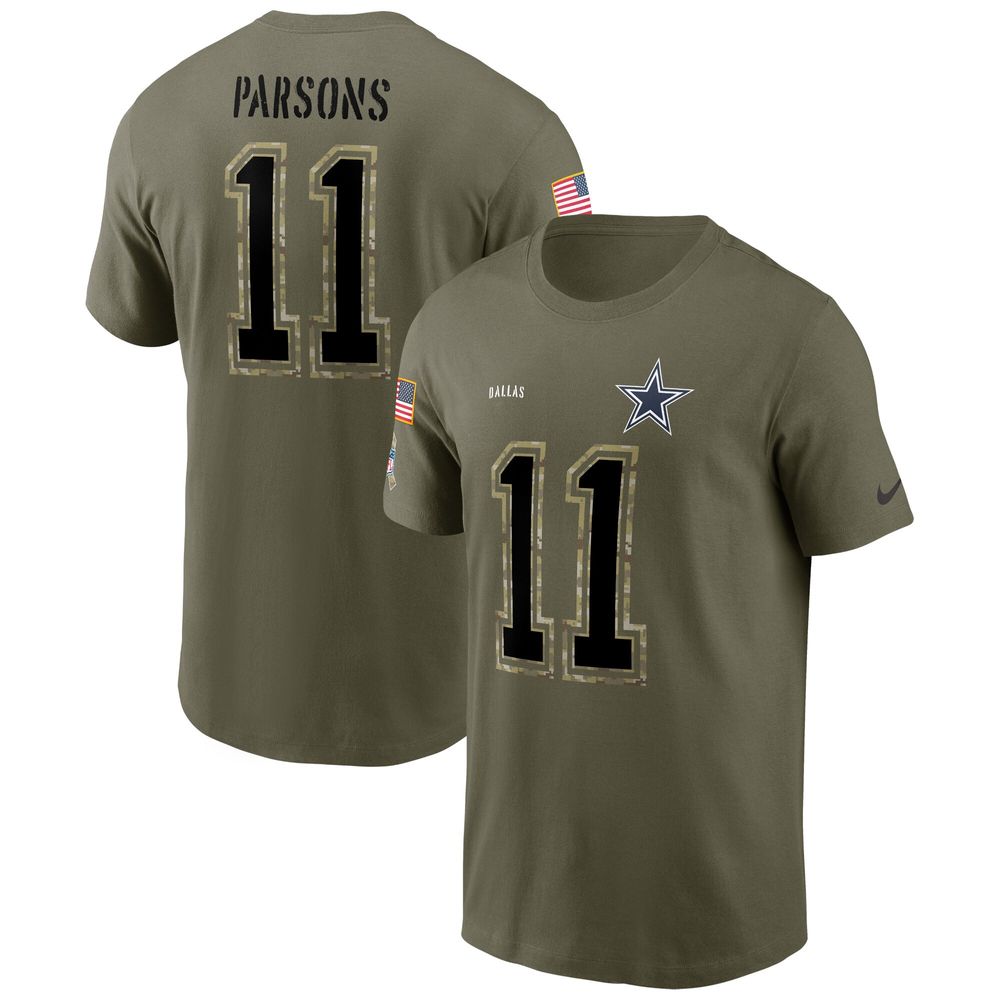 Micah Parsons Dallas Cowboys Nike 2022 Salute To Service Name & Number T- Shirt - Olive