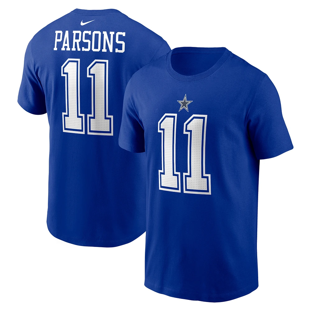 T-shirt avec nom et numéro du joueur des Cowboys de Dallas Royal Nike Micah Parsons pour homme