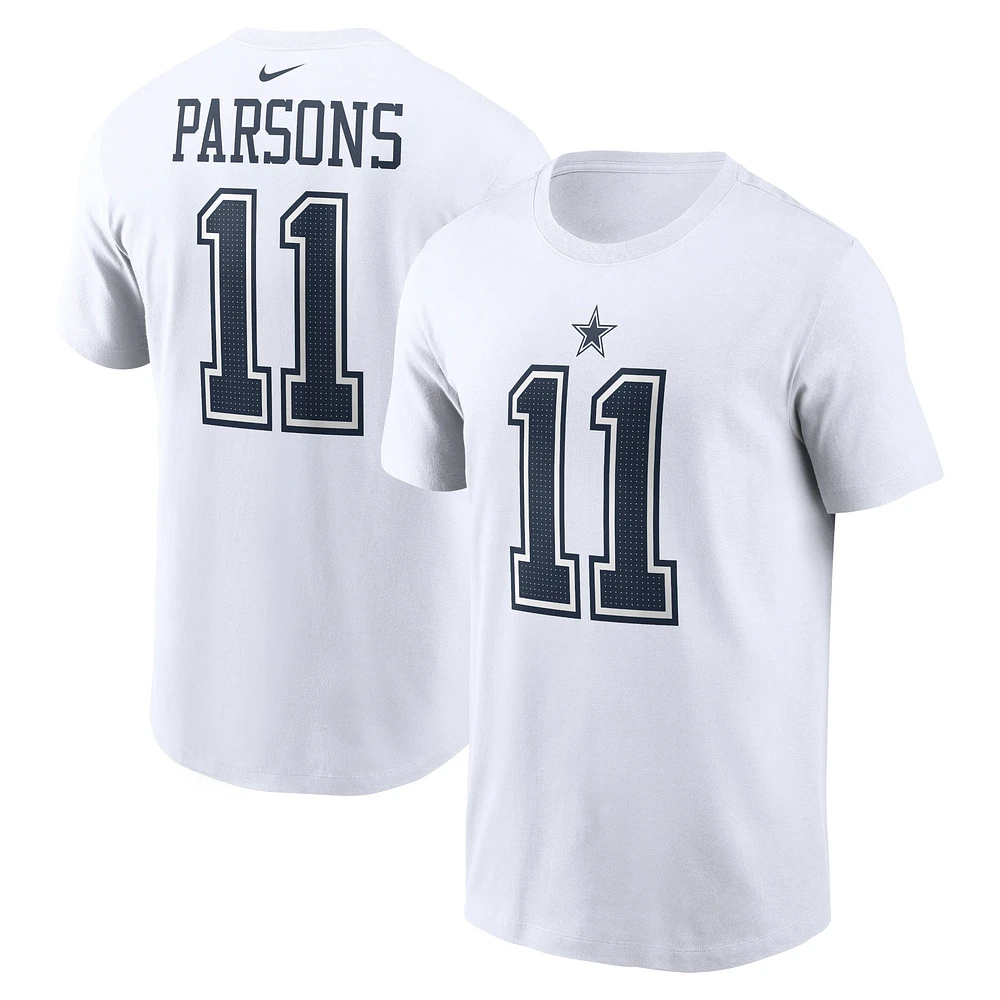 T-shirt avec nom et numéro du joueur Dallas Cowboys Nike Micah Parsons pour homme, blanc