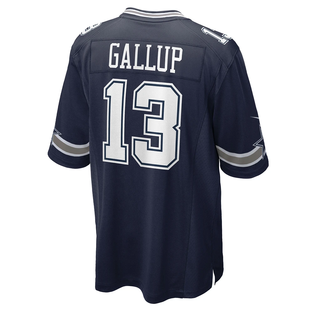 Maillot de match Nike Michael Gallup des Dallas Cowboys pour homme, bleu marine