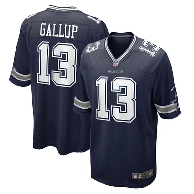 Maillot de match Nike Michael Gallup des Dallas Cowboys pour homme, bleu marine