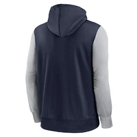 Sweat à capuche entièrement zippé Nike Dallas Cowboys Performance pour Homme Bleu Marine/Argent