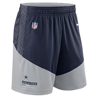 Short pour homme Nike Dallas Cowboys Primary Lockup Performance - Bleu marine/Gris