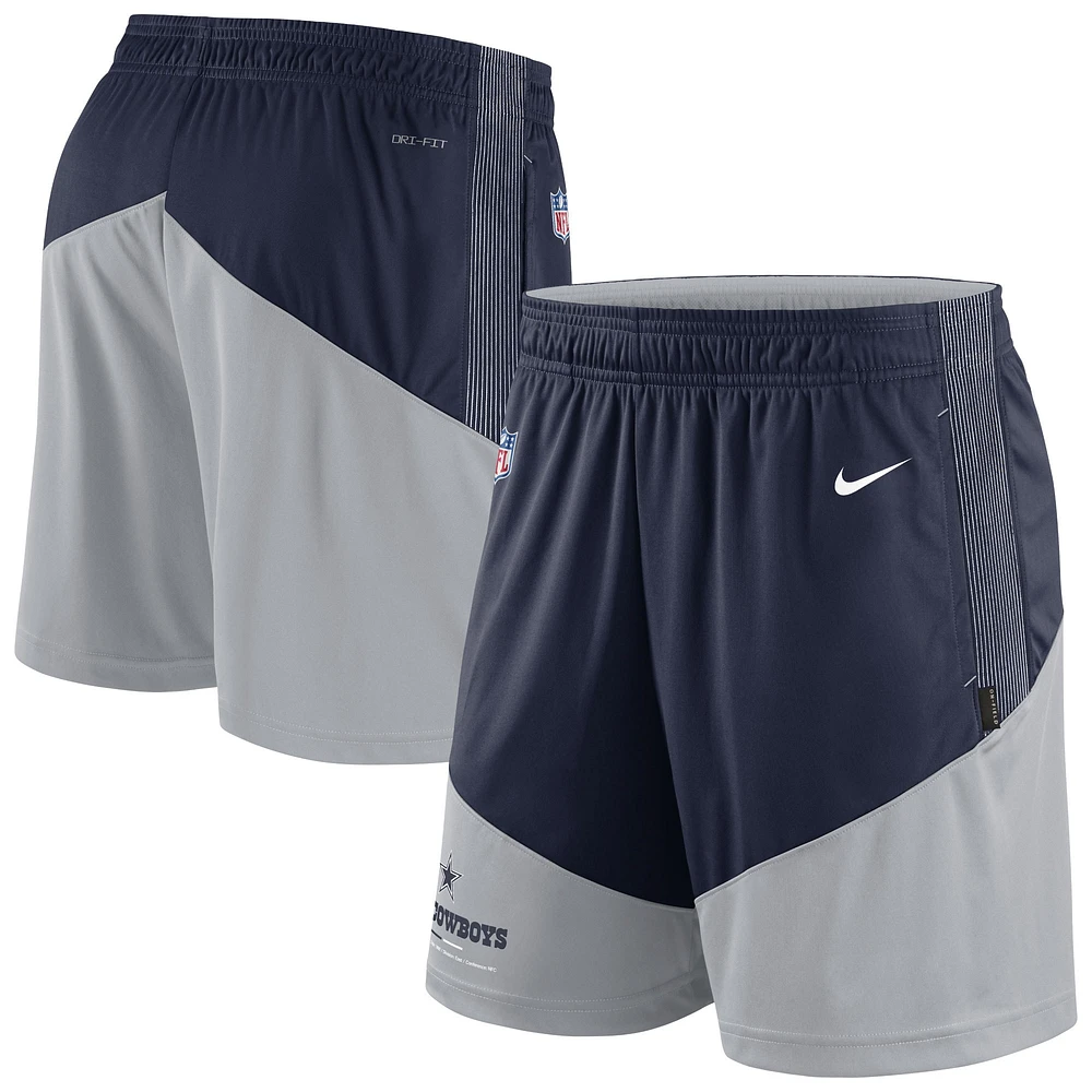 Short pour homme Nike Dallas Cowboys Primary Lockup Performance - Bleu marine/Gris