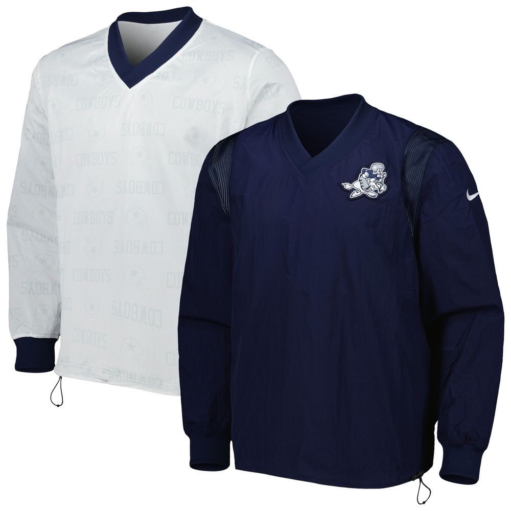 Men's Nike Navy/Silver Dallas Cowboys Sideline Team ID Reversible Pullover Windshirt