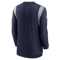 Men's Nike Navy/White Dallas Cowboys Sideline Performance Long Sleeve T-Shirt