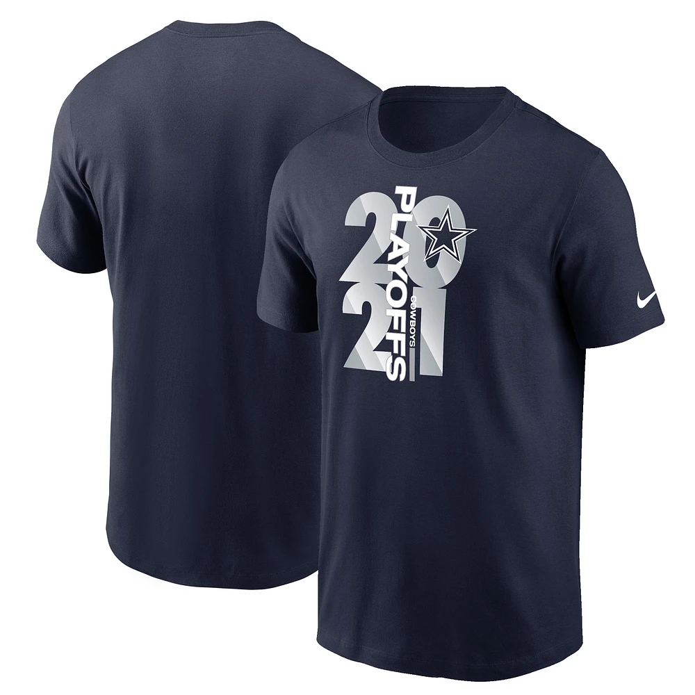 T-shirt Nike Dallas Cowboys 2021 NFL Playoffs Bound pour homme, bleu marine