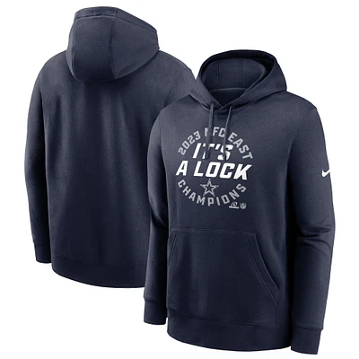 Men's Nike  Navy Dallas Cowboys 2023 NFC East Division Champions Locker Room Trophy Collection Club Pullover Hoodie