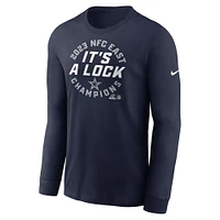 T-shirt à manches longues Nike Navy Dallas Cowboys 2023 NFC East Division Champions Locker Room Trophy Collection pour homme