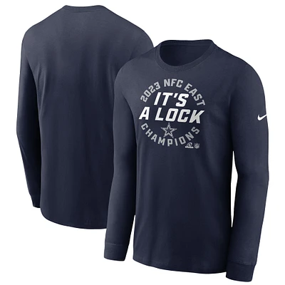 Men's Nike  Navy Dallas Cowboys 2023 NFC East Division Champions Locker Room Trophy Collection Long Sleeve T-Shirt