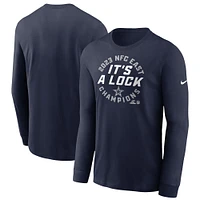 T-shirt à manches longues Nike Navy Dallas Cowboys 2023 NFC East Division Champions Locker Room Trophy Collection pour homme