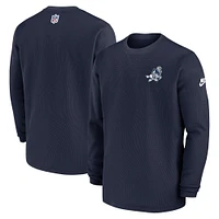 Men's Nike Navy Dallas Cowboys 2023 Sideline Alternate Logo Waffle Knit Long Sleeve T-Shirt