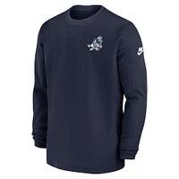 Men's Nike Navy Dallas Cowboys 2023 Sideline Alternate Logo Waffle Knit Long Sleeve T-Shirt