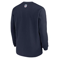 Men's Nike Navy Dallas Cowboys 2023 Sideline Alternate Logo Waffle Knit Long Sleeve T-Shirt