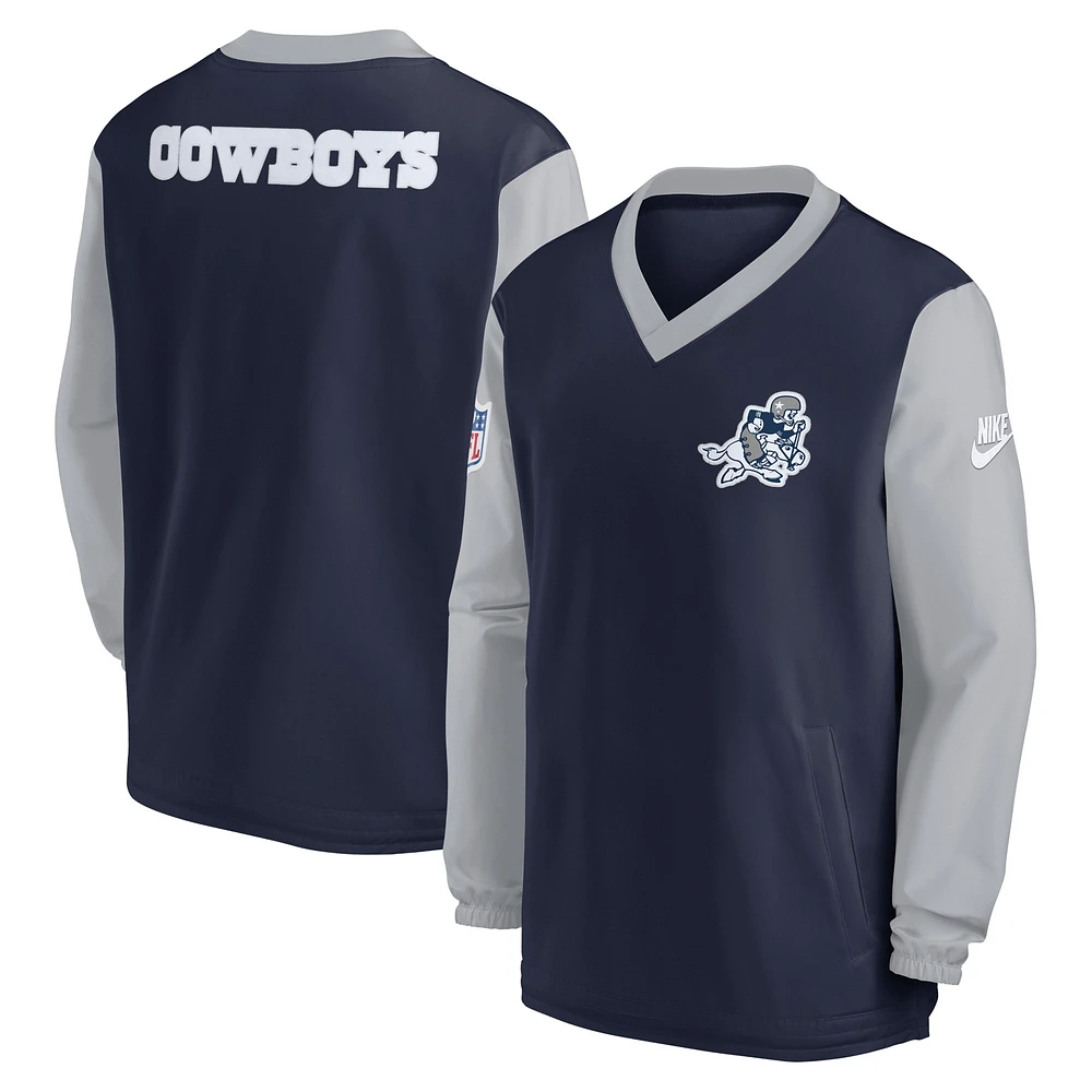 Coupe-vent Nike pour hommes, bleu marine, Dallas Cowboys 2023 Sideline, col en V