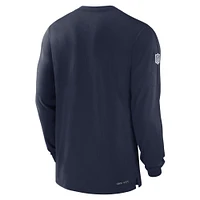 Men's Nike Navy Dallas Cowboys 2024/25 Sideline Player Tri-Blend Performance Long Sleeve T-Shirt