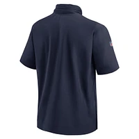 Veste à capuche manches courtes et demi-zip Nike Dallas Cowboys 2024 Sideline Coach pour homme, bleu marine