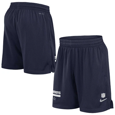 Short en maille Nike bleu marine Dallas Cowboys 2024 Sideline Performance pour homme