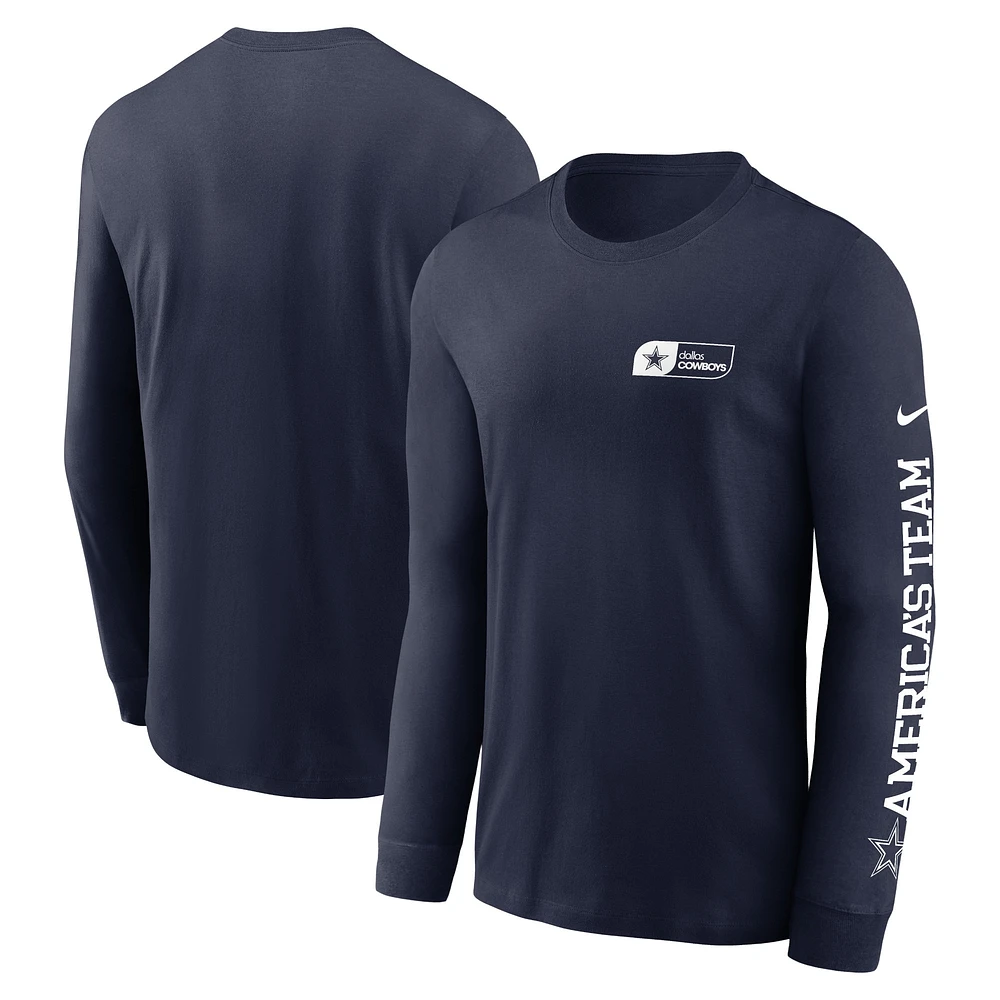 Men's Nike  Navy Dallas Cowboys America's Team Essential Long Sleeve T-Shirt