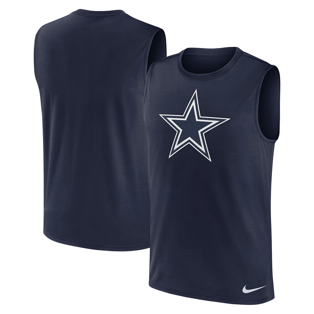 Débardeur Nike bleu marine Dallas Cowboys Blitz Legend Muscle Perform pour homme