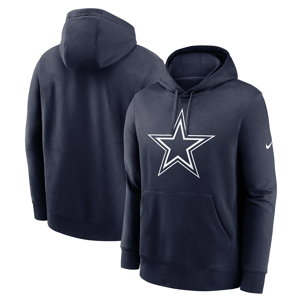 Men's Nike  Navy Dallas Cowboys Fan Gear Club Logo Pullover Hoodie