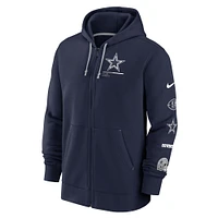 Men's Nike Navy Dallas Cowboys Fan Gear Team - Full-Zip Hoodie