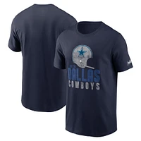 T-shirt essentiel pour homme Nike Dallas Cowboys casque bleu marine