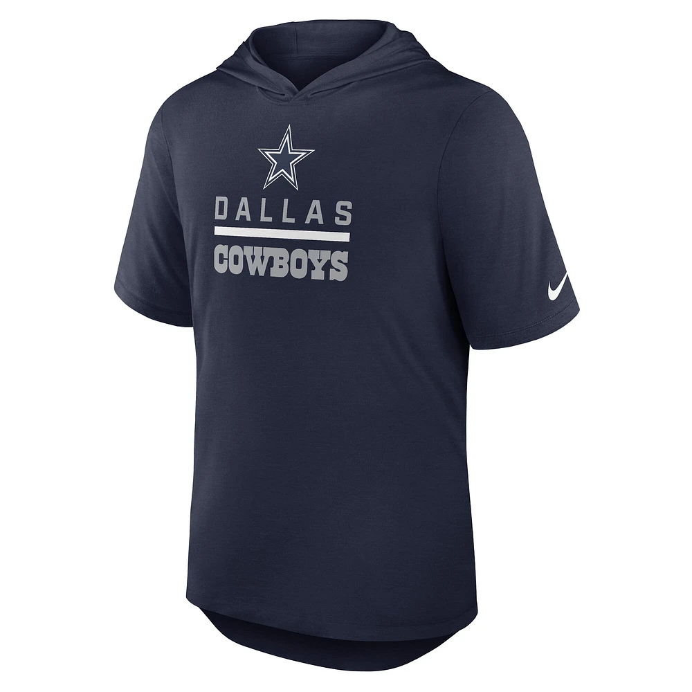 Men's Nike Navy Dallas Cowboys Lockup Tri-Blend Hoodie T-Shirt