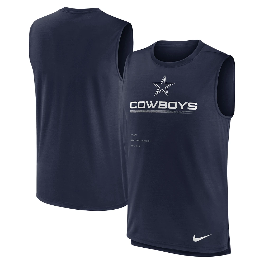 Débardeur Nike Dallas Cowboys Muscle Trainer pour homme - Bleu marine