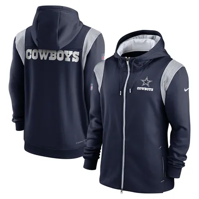 Men's Nike Navy Dallas Cowboys Sideline Fly Rush Half-Zip Pullover Jacket