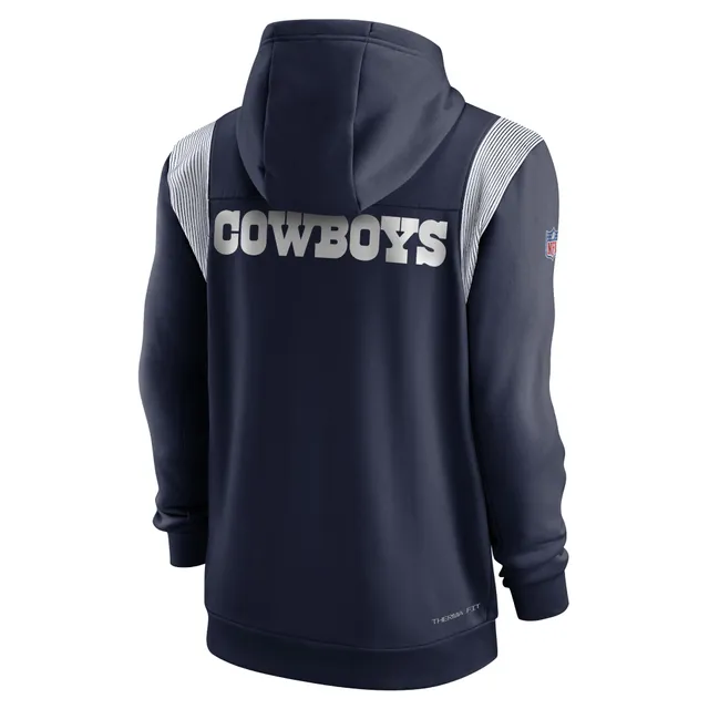 Nike / Men's Dallas Cowboys Sideline Therma-FIT Full-Zip Navy Hoodie