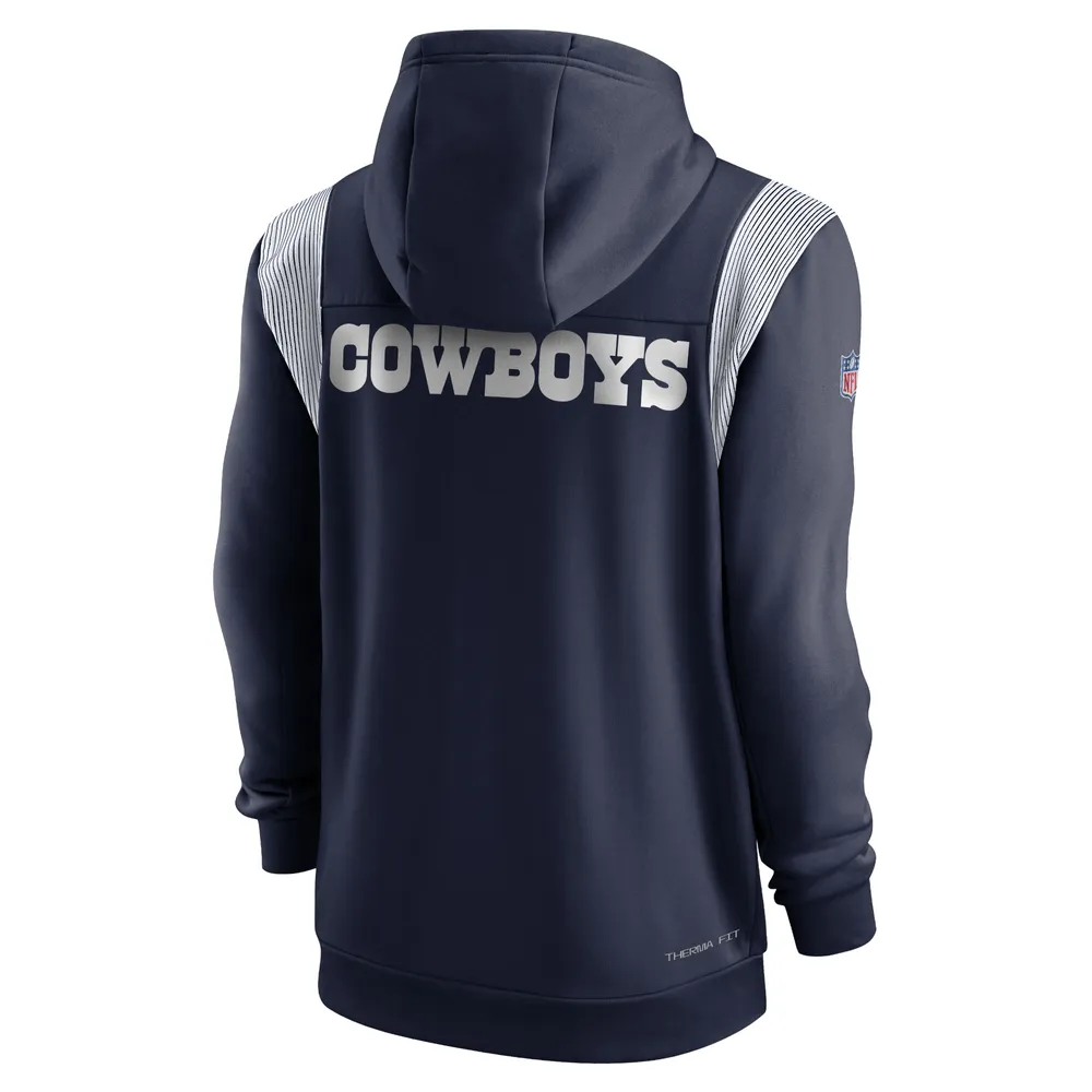 Lids Dallas Cowboys Nike Performance Sideline Lockup Full-Zip Hoodie - Navy