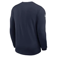 T-shirt Nike bleu marine à manches longues pour homme, coupe-vent et anti-UV, Dallas Cowboys