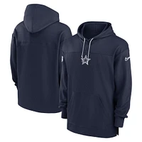 Sweat à capuche Nike pour hommes, bleu marine, Dallas Cowboys Sideline, en jersey